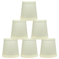 Linen Mini Chandelier Lamp Shade, Clip On, 4 inch Bottom Diameter, 4.75" Height Eggshell Set of 6