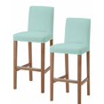 thumbnail image 1 of Linen Mint Green Bar Stool Covers Set of 2, Modern Minimalist Pure Solid Color Stretch Washable Bar Chair Covers with Backs, Removable Pub Counter Height Chair Cover for Kitchen Dining Room Cafe, 1 of 7