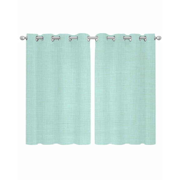 Linen Mint Green Sheer Curtains 54 Inch Length 2 Panels Set for Living Room/Bedroom, Modern Minimalist Pure Solid Color Kitchen Curtains Grommet Semi-Sheer Curtains Drapes Window Treatments 42"x54"x2