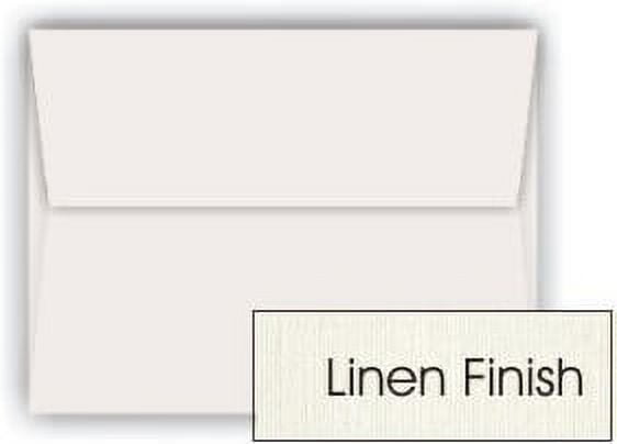 Linen NATURAL WHITE A2 Envelopes 32T - 50 PK -- Quality A2 (4-3/8-x-5-3/4) 4X5 holds paper folded 4-ways -Great Invitation, Response and DIY Greeting Envelopes