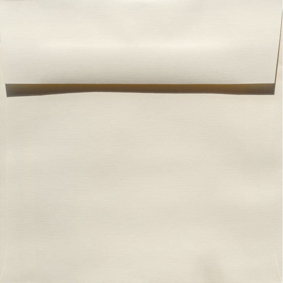 Linen NATURAL WHITE Envelopes 32T - 25 PK -- Quality 7.5 Square (7-1/2-x-7-1/2) Square, Social and DIY Greeting Envelopes