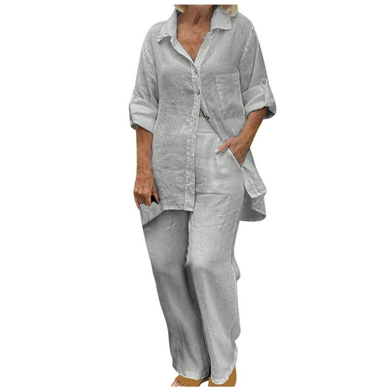 Dressy linen pant suits top