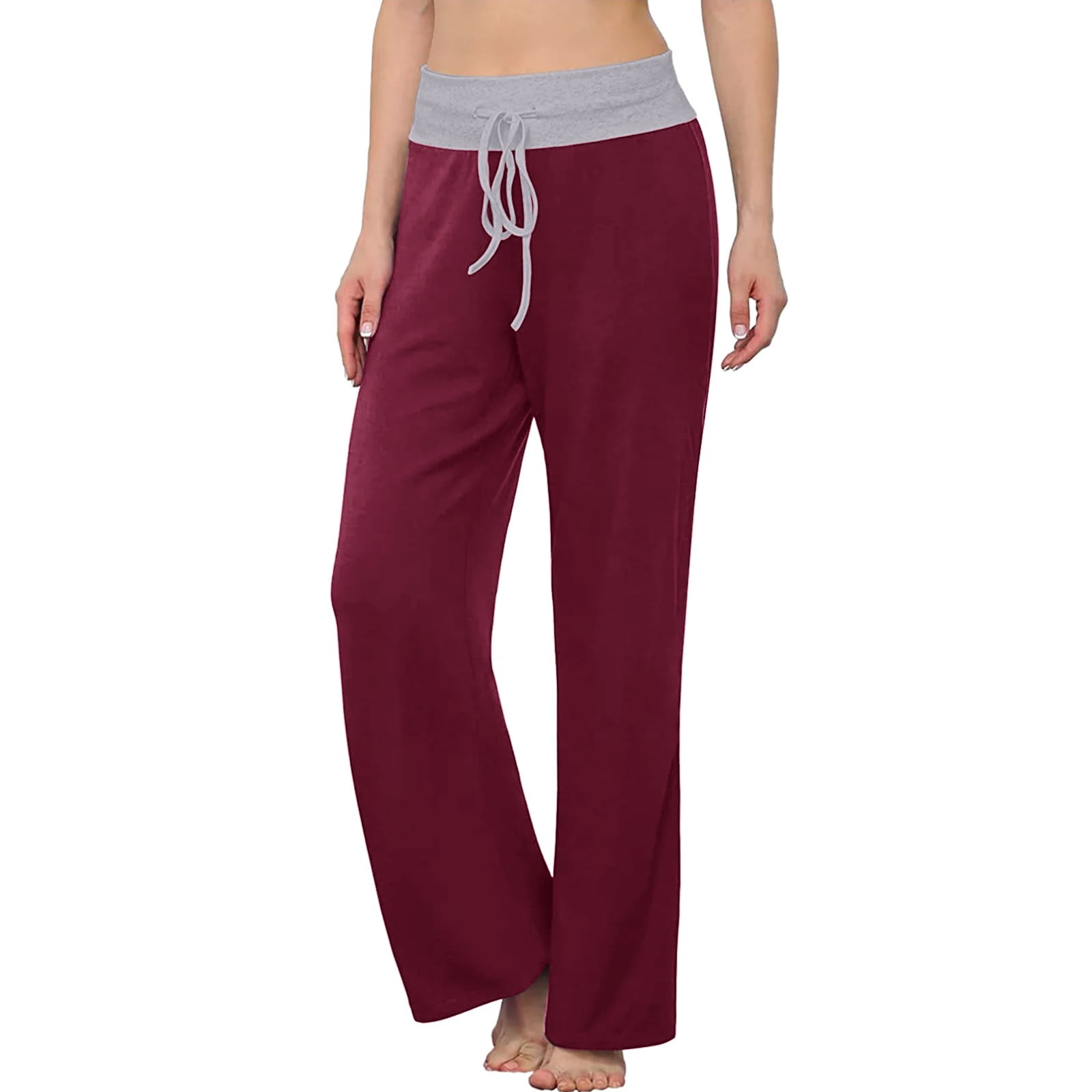 Linen Pants For Women High Waist Comfy Pajama Pants Wide Leg Palazzo ...