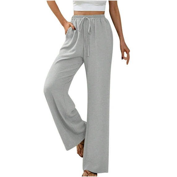 Linen Pants Women 2025 Summer High Waisted Cotton Women'S Casual Pants Petite Length Pants For Women Dressy Casual Clearance Sweatpants Women Cotton High Waist Trousers Pants For Women Petite Stretch
