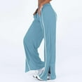 thumbnail image 1 of Linen Pants Women High Waisted Jogger For Women Stripe Side Lightweight Wide Leg Pants Workout Sweatpants Athletic Joggers Pants, S-3XL, 1 of 9