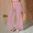 thumbnail image 1 of Linen Pants Women Loose Wide Leg Pants High Waist Wide Leg Casual Casual Solid Color Elastic Waist Straight Pants Plus Size(S-XXXL), 1 of 5