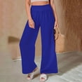 thumbnail image 1 of Linen Pants Women Loose Wide Leg Pants High Waist Wide Leg Casual Casual Solid Color Elastic Waist Straight Pants Plus Size(S-XXXL), 1 of 5