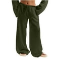 thumbnail image 1 of Linen Pants Women Sevevn Women Solid Color Elastic Waist Sports Casual Pants Wide Leg Pants Woman, 1 of 9