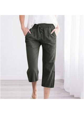Olive green capri pants plus size store