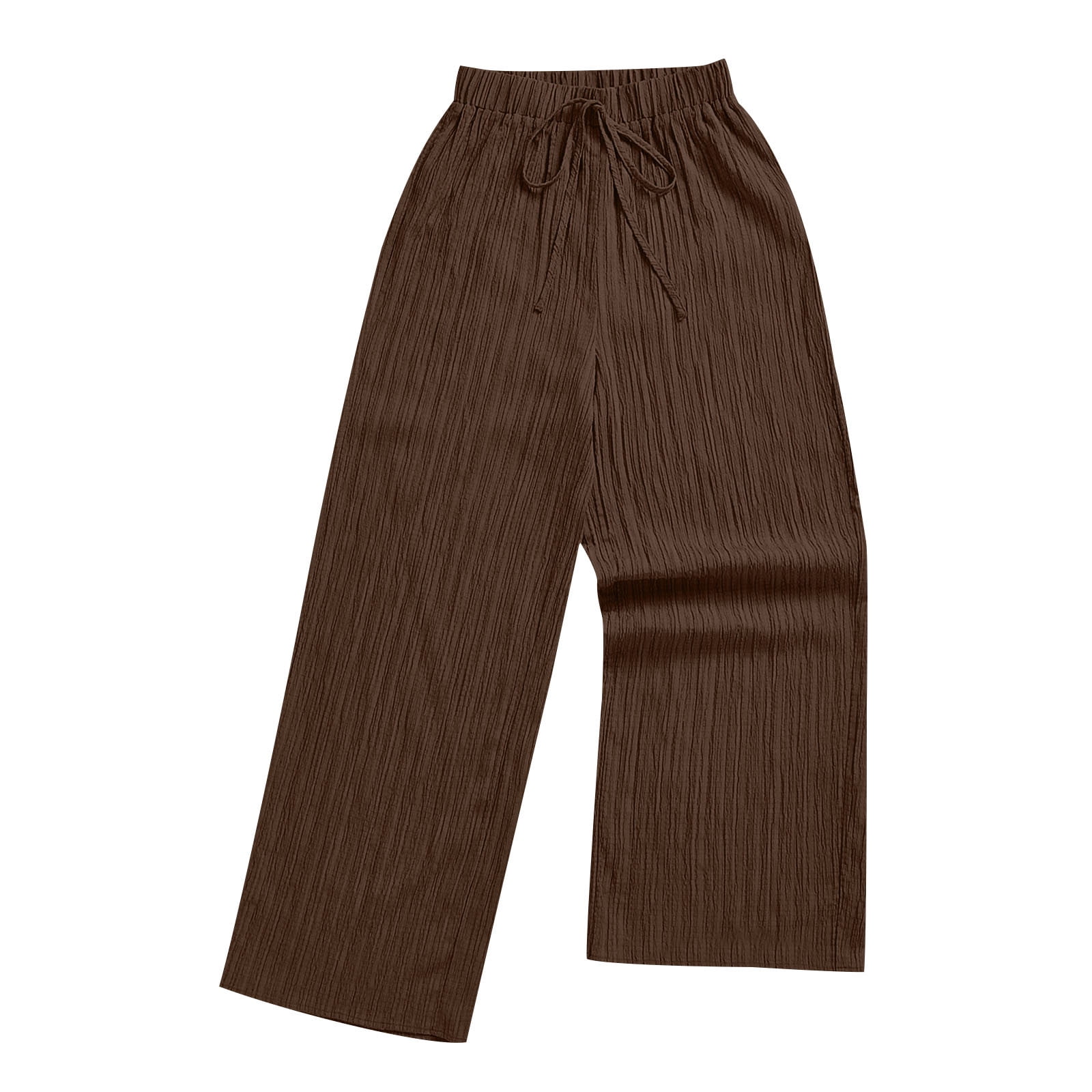 Linen Pants Women Wide Leg Capri Womens Linen Pants Elastic Waist Pants ...