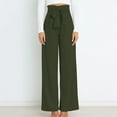 thumbnail image 1 of Linen Pants for Women,Clearance Women's Solid Color High-waist Loose Women's Wide Leg Pants Cargo Pants Women, 1 of 5
