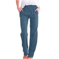 thumbnail image 1 of Linen Pants for Women Summer Casual High Waisted Drawstring Beach Pant with Pockets, XL, 1 of 5