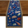 thumbnail image 1 of Linen Passover Table Runner Pesach Jewish Seder Matzo Home Dining Room Kitchen Table Decoration (13.8" x 71"), 1 of 6