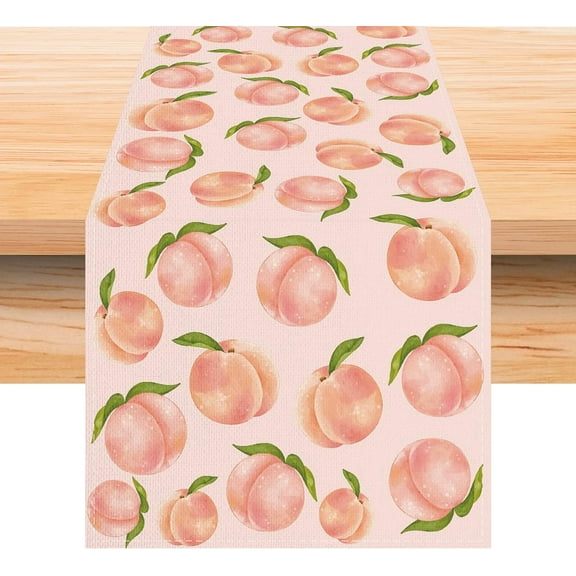 Linen Pastel Pink Watercolor Peach Table Runner 72 Inches Long Peach Tablecloth One Sweet Peach Birthday Party Baby Shower Decorations and Supplies