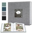 thumbnail image 1 of Linen Photo Album with Writing Space - 4x6 Inch Photo Scrapbook, 50 Pages, Holds 200-300 Photos, Acid-Free & PVC-Free, DIY Cover, Memo Space for Captions, Large & Small Sizes Available, 1 of 1