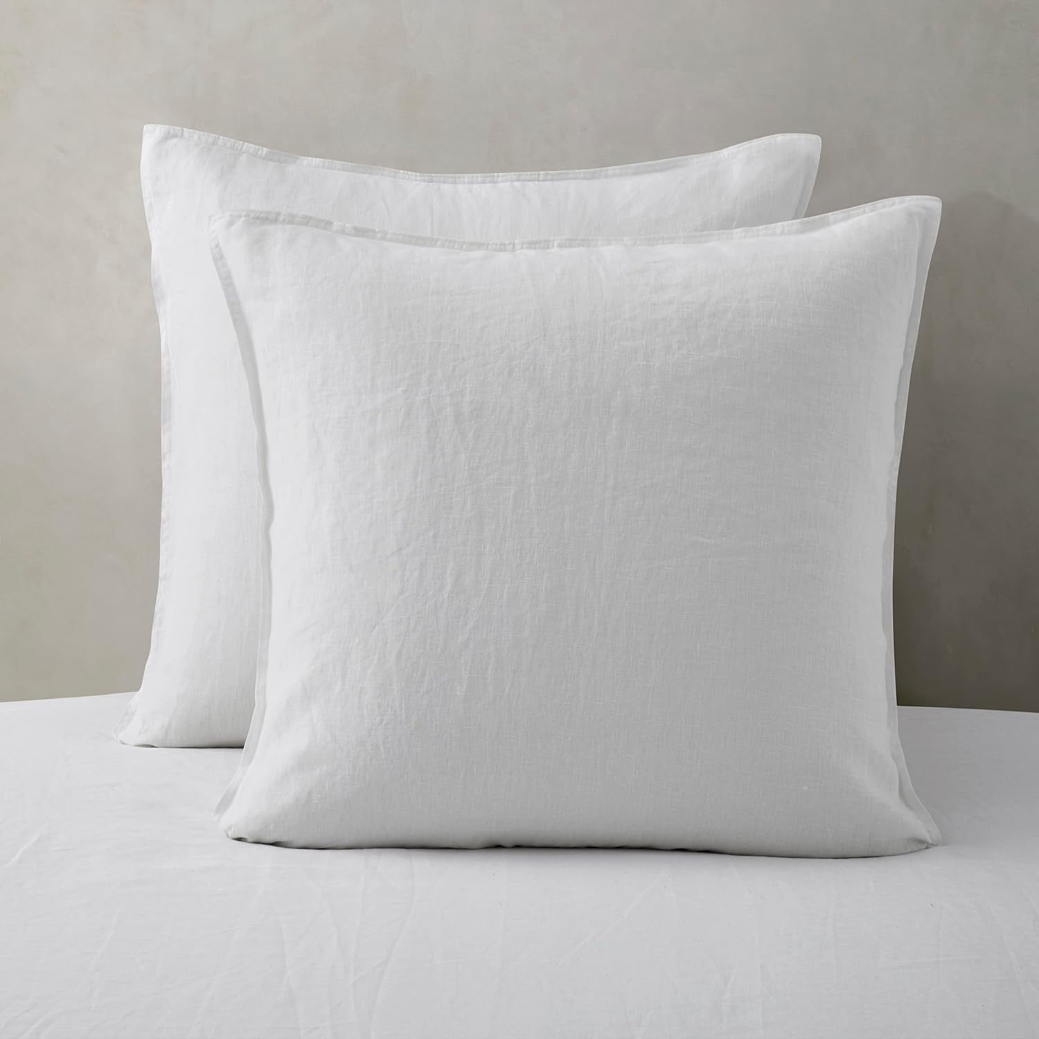Linen Pillow Cases Euro Sham 26 x 26 Inch Bed Pillow Protector Cover