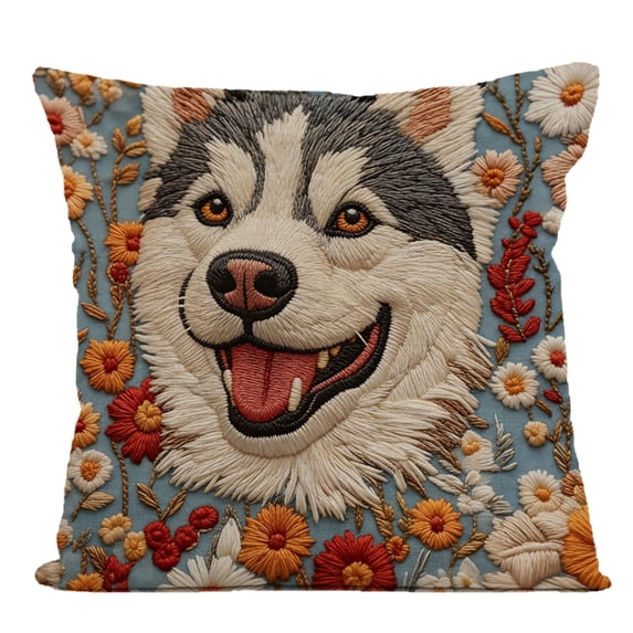 Linen Pillow Cover with 3D Cat and Alpaca Print, Soft Breathable Cushion Case for Sofa Couch Living Room, Playful Animal Motif, Durable Stitching, Easy Care Home Accent