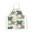 thumbnail image 1 of Linen Pinafore Apron - Butterfly Floral Print, Sleeveless, Waterproof & Stain-Resistant, Soft & Absorbent, for Kitchen, DIY, Painting, Cleaning; Adjustable Neck Strap & Ties, 1 of 6