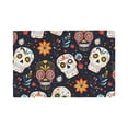 thumbnail image 1 of Linen Placemat With 18×12in Double Stitching Is Effectively Insulated And Foldable For Family Hotel Picnic Trips Festive Cute Sugar Skulls (3) Four Pieces, 1 of 8