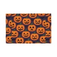 thumbnail image 1 of Linen Placemat With 18×12in Double Stitching Is Effectively Insulated And Foldable For Family Hotel Picnic Trips Jack-O'-Lantern Halloween Pattern Six Piece, 1 of 8