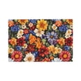 thumbnail image 1 of Linen Placemat With 18×12in Double Stitching Is Effectively Insulated And Foldable For Family Hotel Picnic Trips Groovy Flowers (2) Four Pieces, 1 of 8