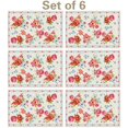 thumbnail image 1 of Linen Placemats Set Of 6 11.8x17.7 Inch,Pioneer Colorful Flowers Fabric Table Mats,Resistant Washable Wipeable Table Mat for Party Kitchen Dining Home Decor, 1 of 5