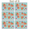 thumbnail image 1 of Linen Placemats Set Of 6 11.8x17.7 Inch,Pioneer Colorful Flowers Fabric Table Mats,Resistant Washable Wipeable Table Mat for Party Kitchen Dining Home Decor, 1 of 5