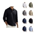 thumbnail image 1 of Linen Polo Shirts for Men Summer Casual Short Sleeve Collared Relaxed Fit Business Casual Work Shirts Golf Shirt, 1 of 9
