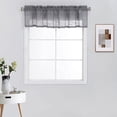 thumbnail image 1 of Linen Rod Pocket Top Semi Sheer Window Treatment Valance for Small/Half Windows 1 Piece (52" W x 18" L, Gray), 1 of 4