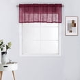 thumbnail image 1 of Linen Rod Pocket Top Semi Sheer Window Treatment Valance for Small/Half Windows Windows 1 Piece (52" W x 18" L, Burgundy), 1 of 4