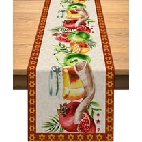 Linen Rosh Hashanah Table Runner Shana Tova Table Decoration Jewish New Year Party Home Kitchen Dining Room Table Decor