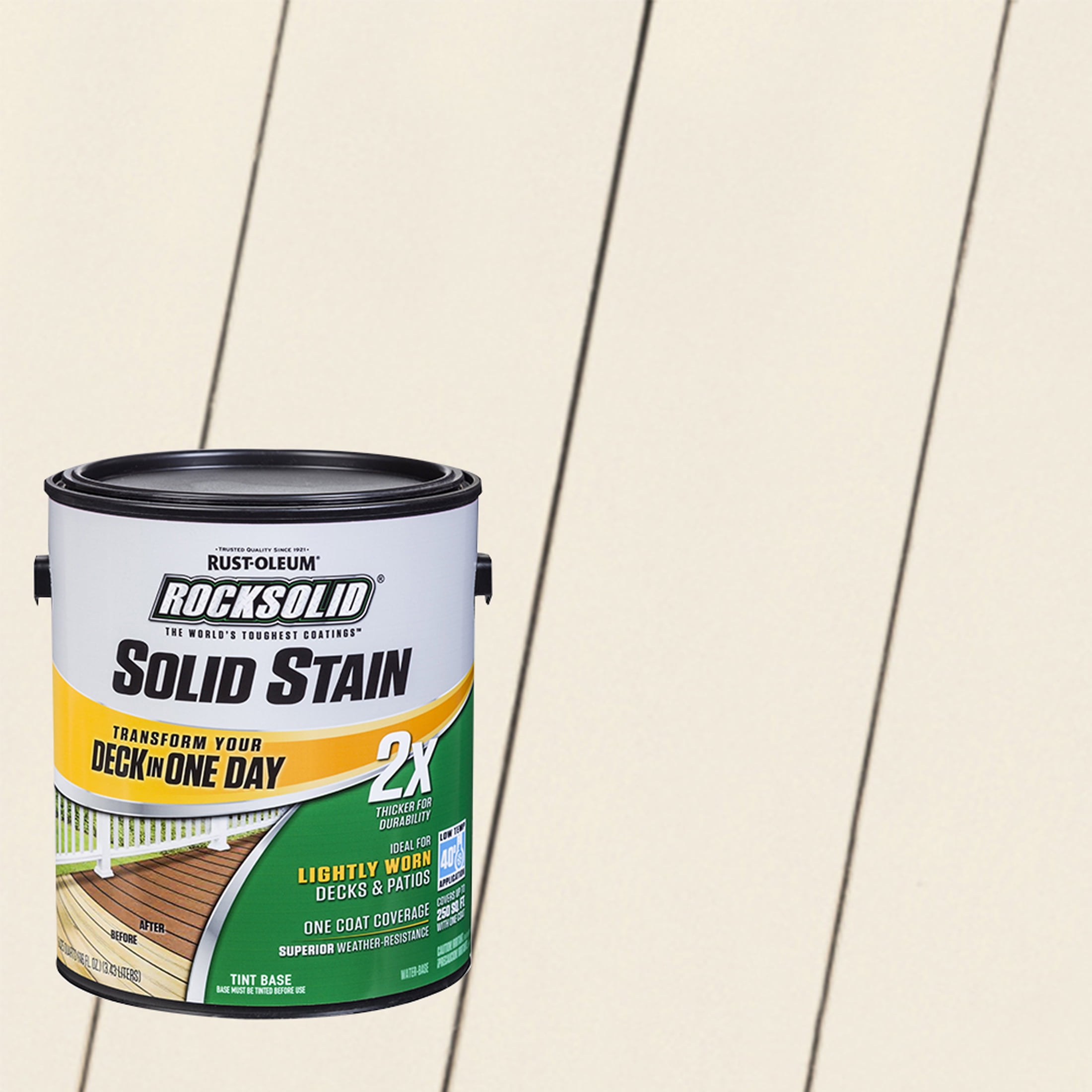 Linen, Rust-Oleum RockSolid 2X Solid Exterior Wood Deck Stain-319764T, Gallon