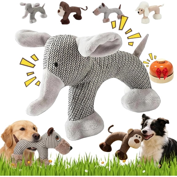 Linen Safari Companions, 2026 New Squeaky Dog Chew Animals, Dog Toy with Squeaker, Durable Linen Fabric to Relieve Boredom and Anxiety in Dogs for Small Medium Dogs (Elephant*1)