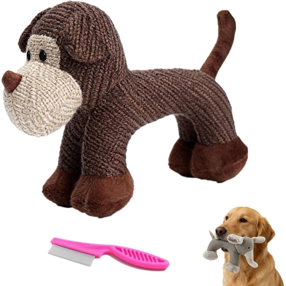 Linen Safari Companions, Linen Squeaky Dog Chew Animals Toys for Small & Medium Dog (Monkey)