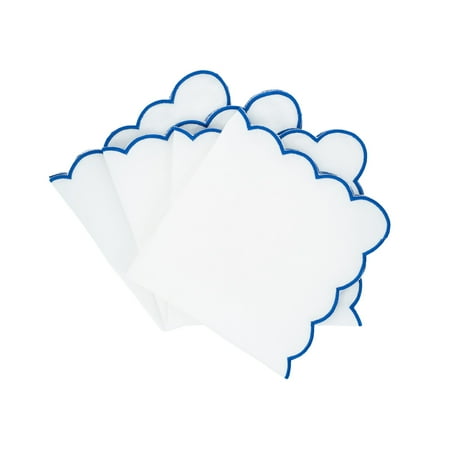 Linen Scalloped Napkins, Set of 4