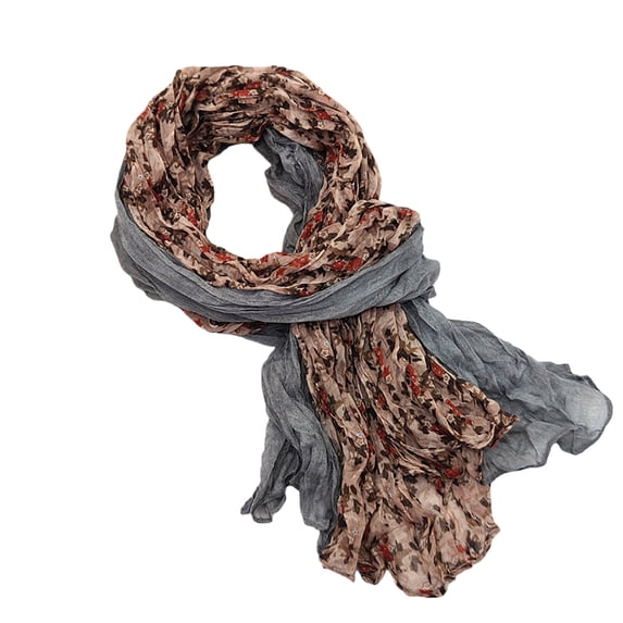 Linen Scarf for Women Casual Lightweight Crinkle Shawl Breathable Head Wrap Hair Accessory Holiday Gift Beige Free Size