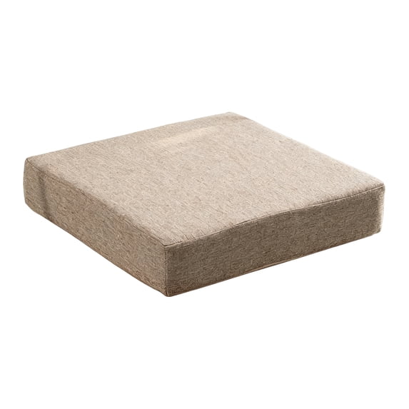 Linen Seat Cushion Pad, High Density Foam Square Chair Mat for Solid Wood Sofa Furniture Indoor Home Dining Room Office Decor 15.7x15.7x2.0 Inches, Light Brown