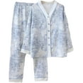 thumbnail image 1 of Linen Set Coquette Womens Pajamas Set Summer Lounge Sets for Women Old Money Aesthetic, 1 of 7