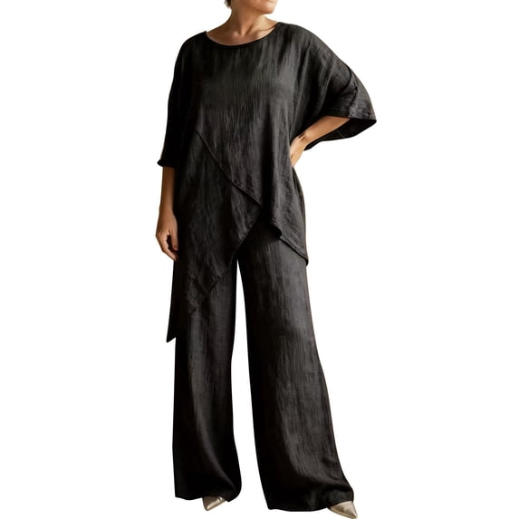 Linen Sets For Women Linen Sets For Women 2 Piece Work Out Set Travel Outfits For Women Trouser Pants Suits Beach Travel Set Cotton Gauze Loungewear Sets Pant Suits For Women