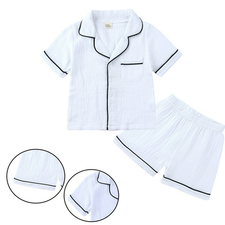Linen Sets for Kids 2023,Kids Cotton Linen Pajamas Set PJS Short