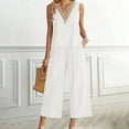 thumbnail image 1 of Linen Sets for Women 2 Piece Outfits Summer Shirt and Wide Leg Linen Pants Boho Clothing Crop Top Matching Sets, 1 of 6