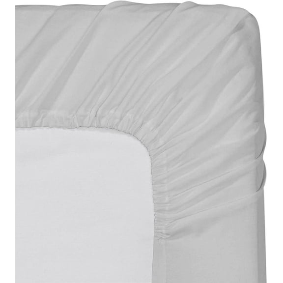 Linen Sheets Queen Fitted Sheet 1 PC Only- Upto 16 Inches Deep Pocket- All Around Elastic Bottom Sheets- 100% Egyptian Cotton- 1000 Thread Count- Light Grey Solid