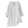 thumbnail image 1 of Linen Shirt For Women Breathable Tops Loose Crewneck Tops Womens Daily T Shirts Summer Shirts For Women 2025 Summer Dresses for Women Casual Outfits, 1 of 5