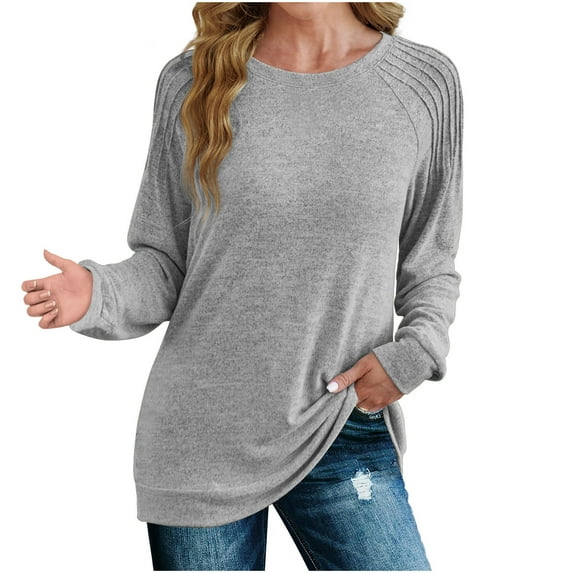 Linen Shirt Women Long Sleeve Women Tops Clearance $5.00 Fashion Casual Long Sleeve Solid Sweatshirt