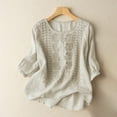 thumbnail image 1 of Linen Shirt Women V Neck Blouse Beach Vacation Tshirts Womens Summer Tops Peasant Blouse Gauze Shirts For Women Womens Gauze Tops Gauze Shirts Loose Fit Tee Shirt Women Beige XL, 1 of 8