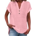 thumbnail image 1 of GZWYHT Cotton Gauze Tops For Women，Beach Vacation Clothes for Women Boho Peasant Gauze Blouses Cotton Blouses for Women Linen Button Down Shirt Women Plus Size Tops, 1 of 8