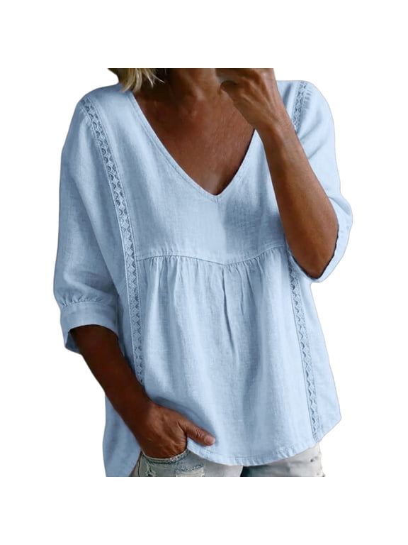 Linen Shirts For Women Peasant Tops For Women Flowy Tops For Women Summer Linen Tops Linen Clothing For Women Beach Vacation Tshirts Summer Blouses For Women Cotton Boho Tops