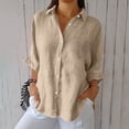thumbnail image 1 of Linen Shirts For Women Womens Gauze Tops Summer Blouses For Women Peasant Blouse Beach Vacation Tshirts Linen T Shirts For Women Flowy Tops For Women Gauze Tunic Tops For Women Khaki S, 1 of 6
