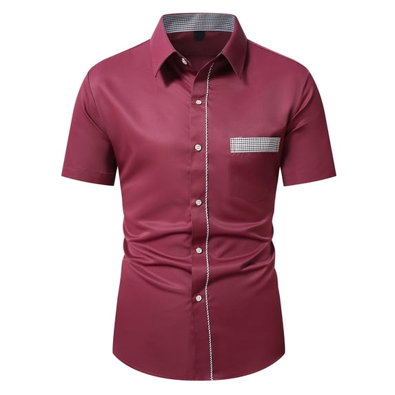Linen Shirts for Men Short Sleeve Lapel Button Down Solid Color Lapels Shirts Slim Fit Holiday Floral Short Sleeve Shirt T Shirt Summer Shirts Men