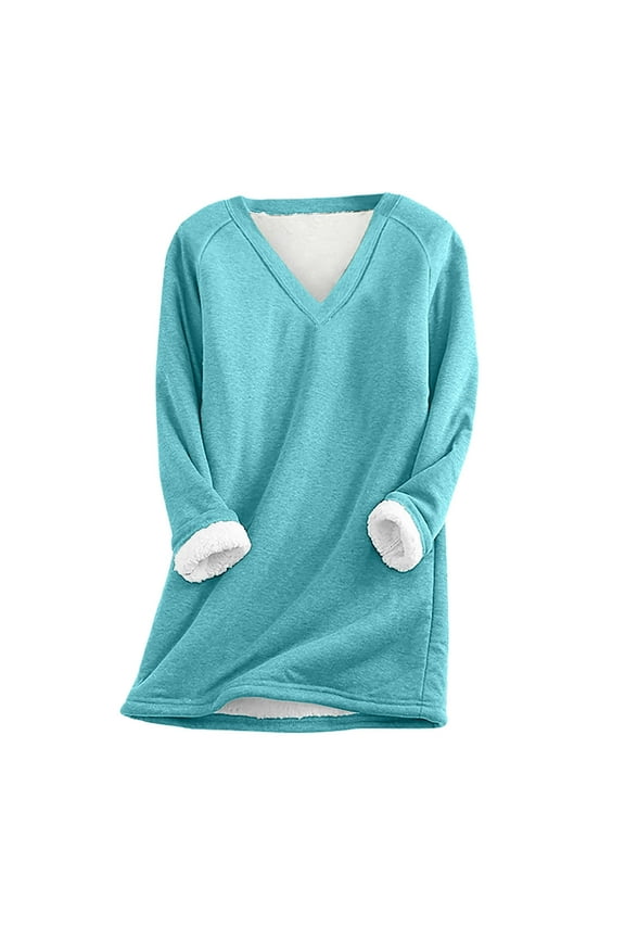 Linen Shirts for Women Fit Plus Size Fall Tops Plus Raglan Top Thickened Velvet Lamb Wool Warm Sweatshirts